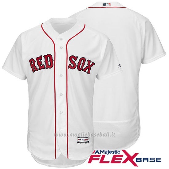 Maglia Baseball Uomo Boston Red Sox Bianco Autentico Collezione Flex Base